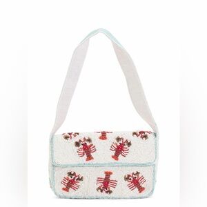 NWT new sol mer beaded shoulder bag lobster White Red blue Fiona purse